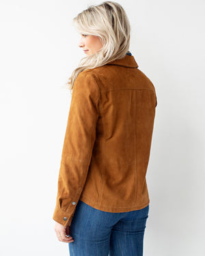 Dakota Leather Shirt Jacket - Cognac