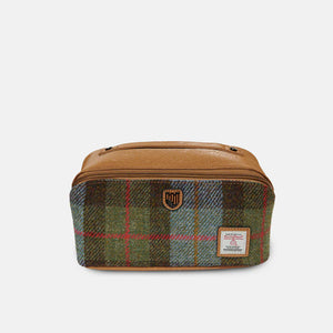Toiletry Travel Bag -  Chestnut & Blue Tartan