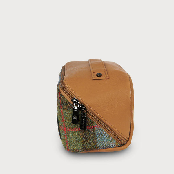 Toiletry Travel Bag -  Chestnut & Blue Tartan