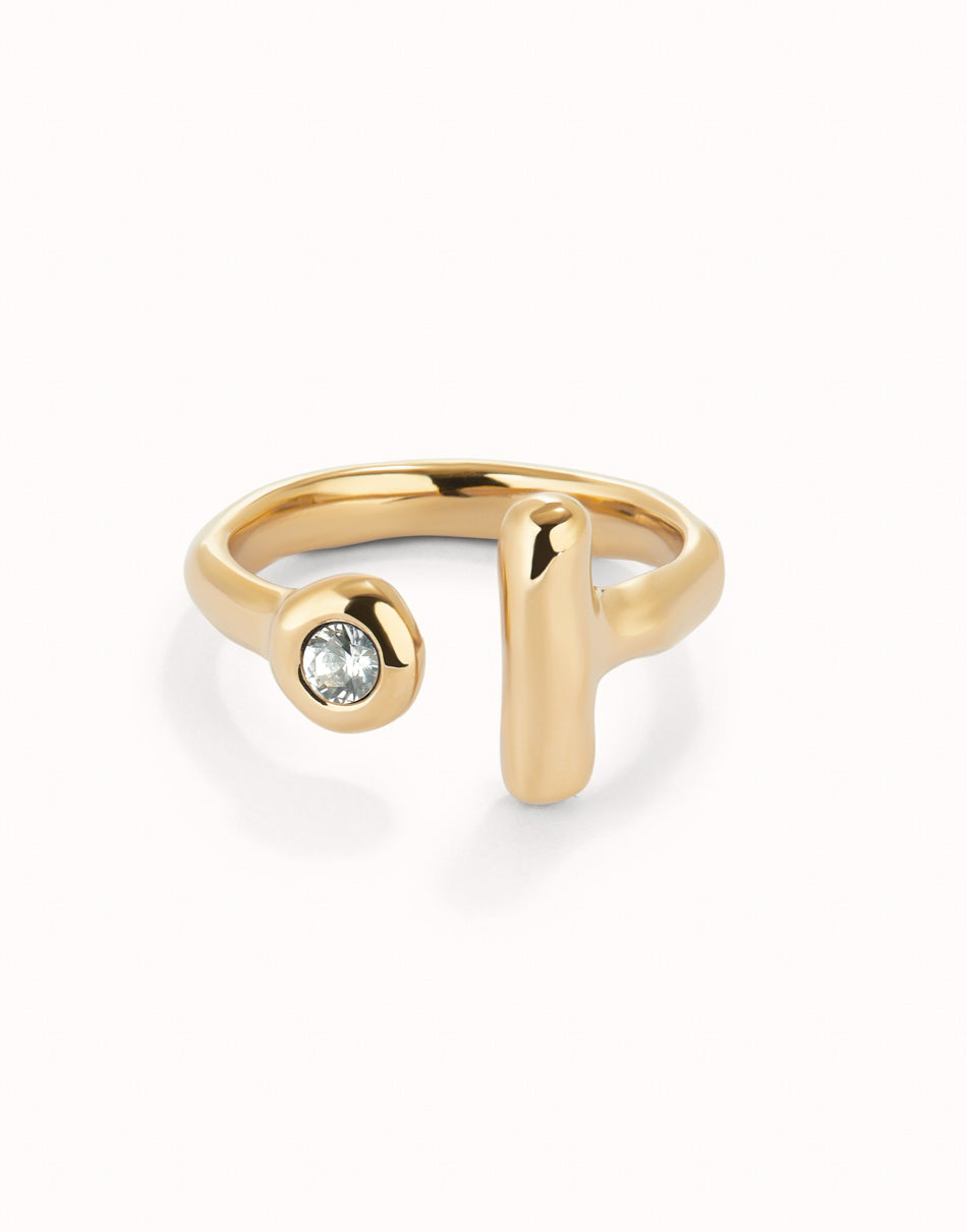 Ser Indomable Gold Ring - White Topaz 15