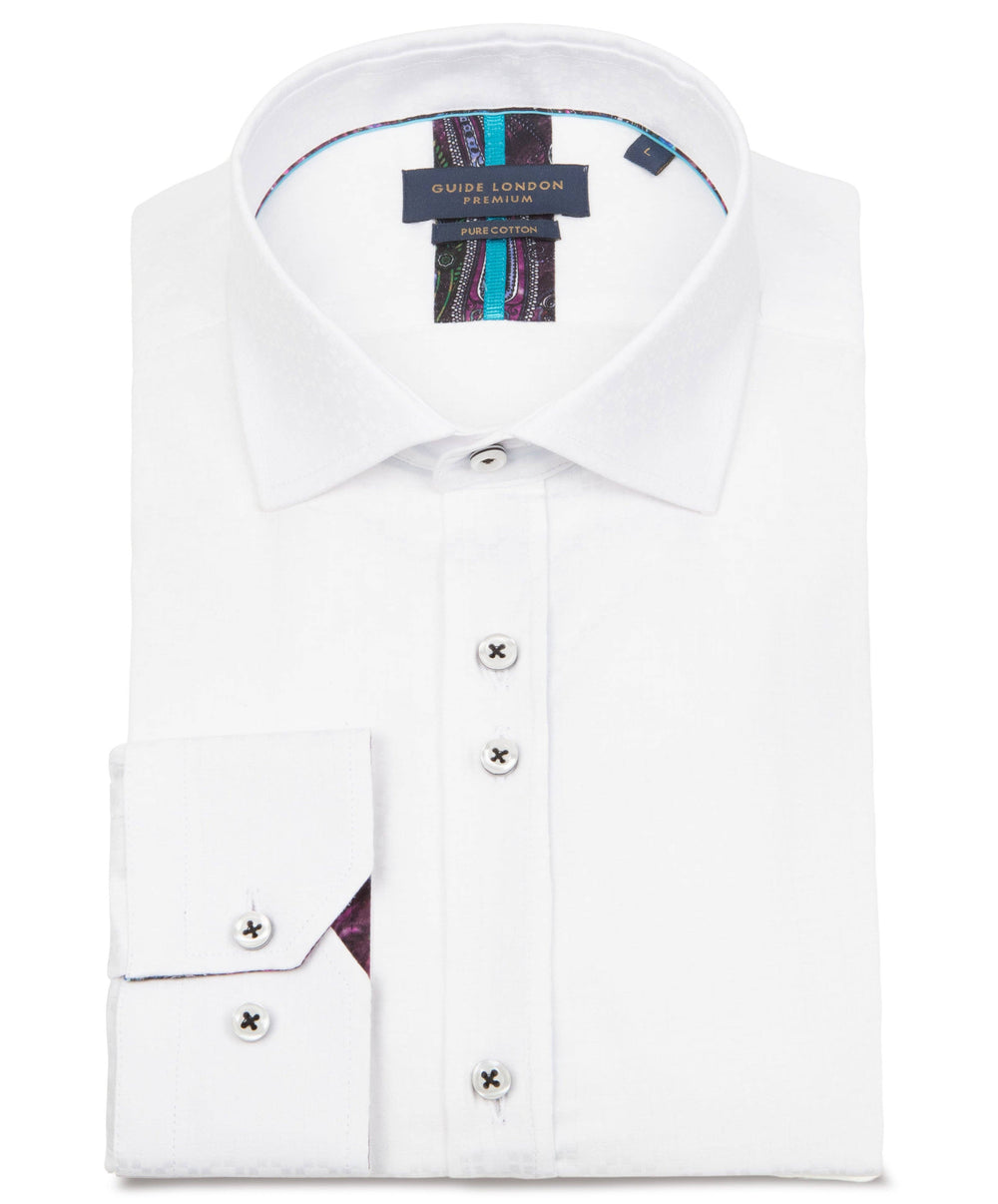 Men's Plain but Not Plain Shirt - White