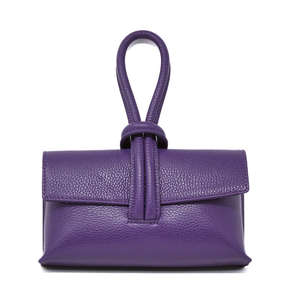 GF0467 GENUINE ITALIAN LEATHER  WRISTLET BAG: BURGUNDY