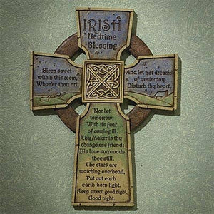Irish Bedtime Blessing Cross Wall Plaque