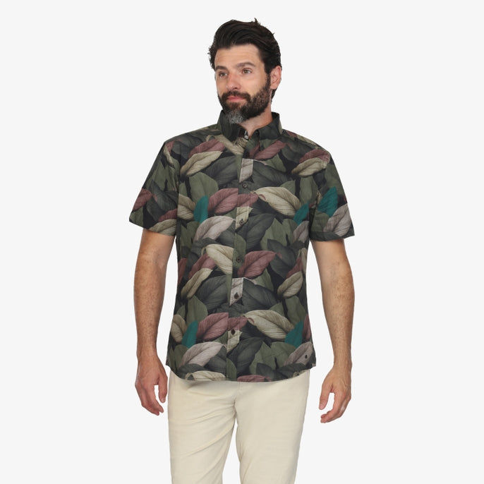 Organic Cotton Tropical Leaf S/S Men's Shirt