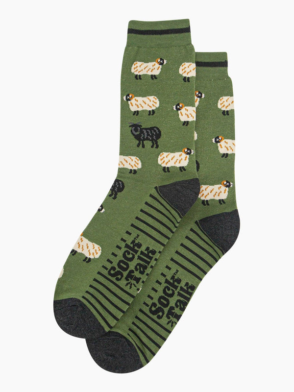 Men's Bamboo Socks - Green, Black Sheep: UK 7-11 | EU 40.5 -46 | US 8-12