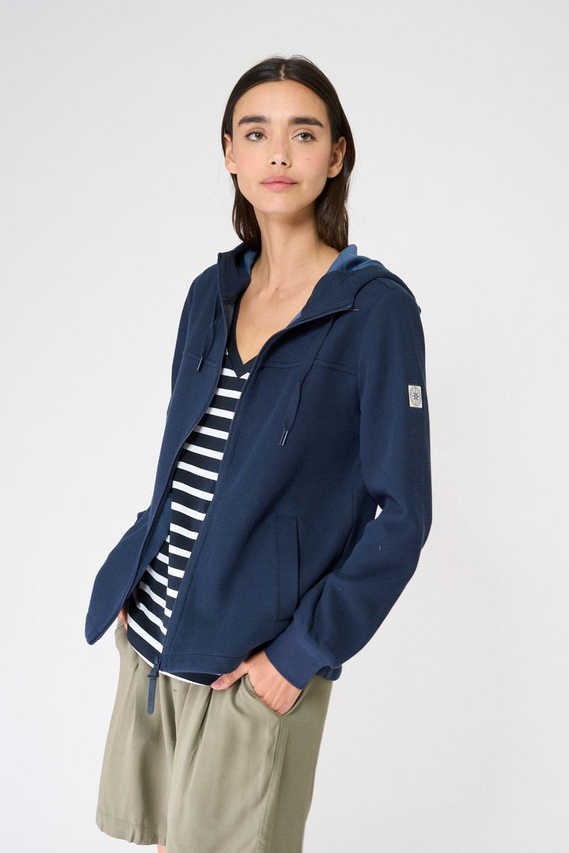 Zip Hoodie w/ Pockets - Marine