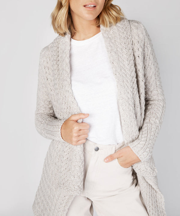 Glenross Waterfall Cardigan - Silver Marl