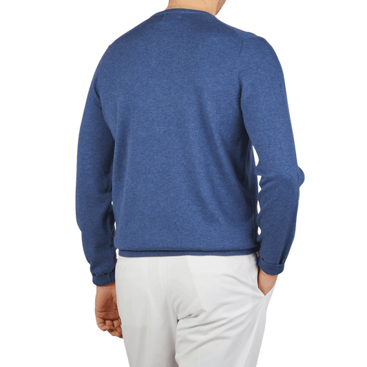 Men's Leysmill Cotton And Cashmere Crewneck Sweater - Indigo Blue