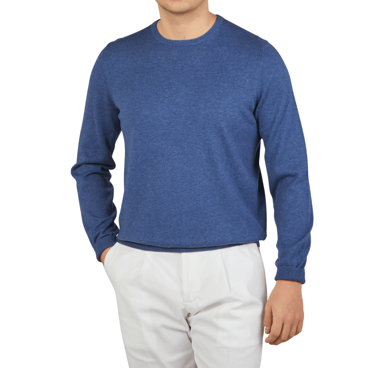 Men's Leysmill Cotton And Cashmere Crewneck Sweater - Indigo Blue