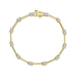 2.04 CTW Livia Semi-Bezel Gold Link Bracelet