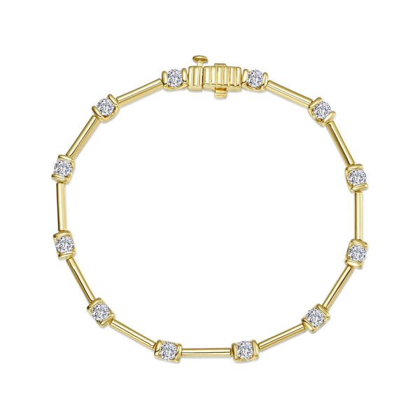 2.04 CTW Livia Semi-Bezel Gold Link Bracelet