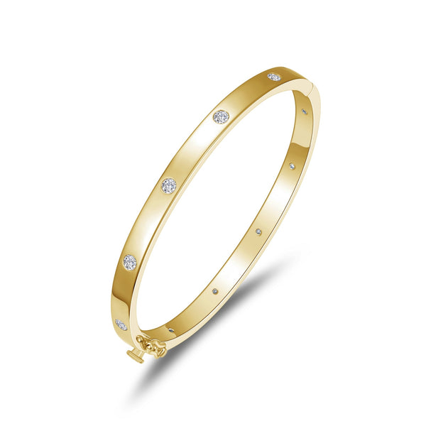 1.10 CTW Gold Bangle With Lassaire Similated Diamonds