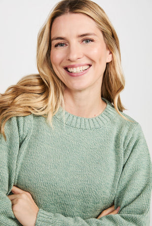 Aoife Supersoft Merino Crewneck Sweater - Sea Foam Green