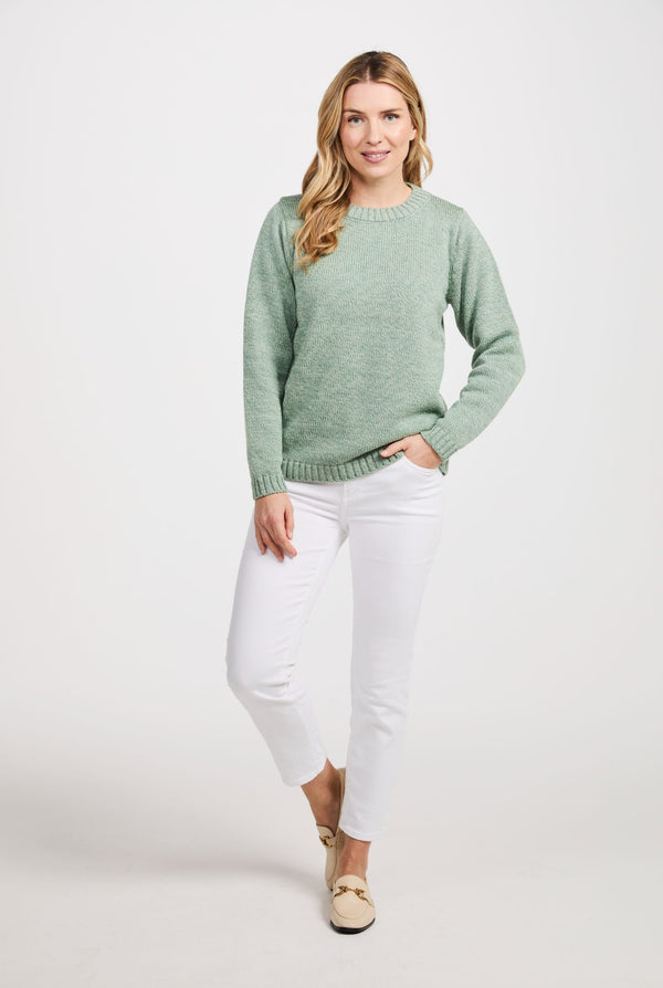 Aoife Supersoft Merino Crewneck Sweater - Sea Foam Green