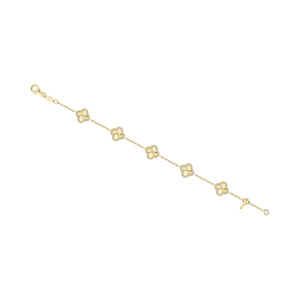 Glittering Clover Motif Bracelet - Gold