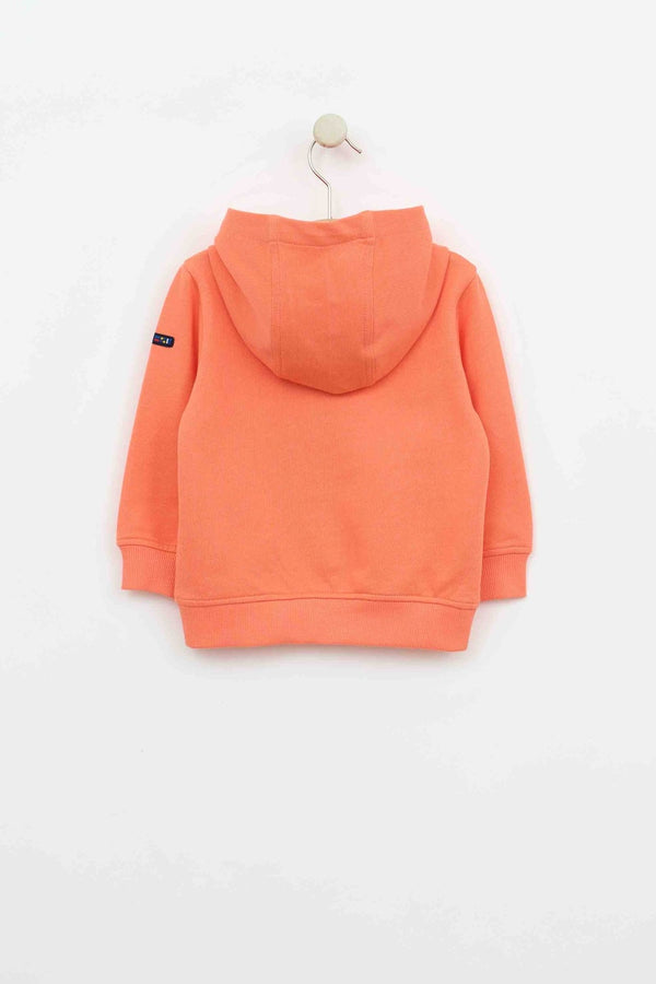Baby Nautical Cotton Zip Hoodie - Apricot