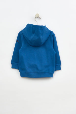 Baby Nautical Cotton Zip Hoodie - Blue