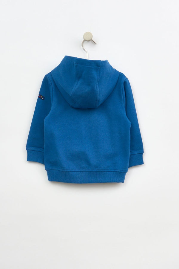 Baby Nautical Cotton Zip Hoodie - Blue