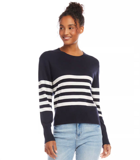Stripe Sweater - Navy
