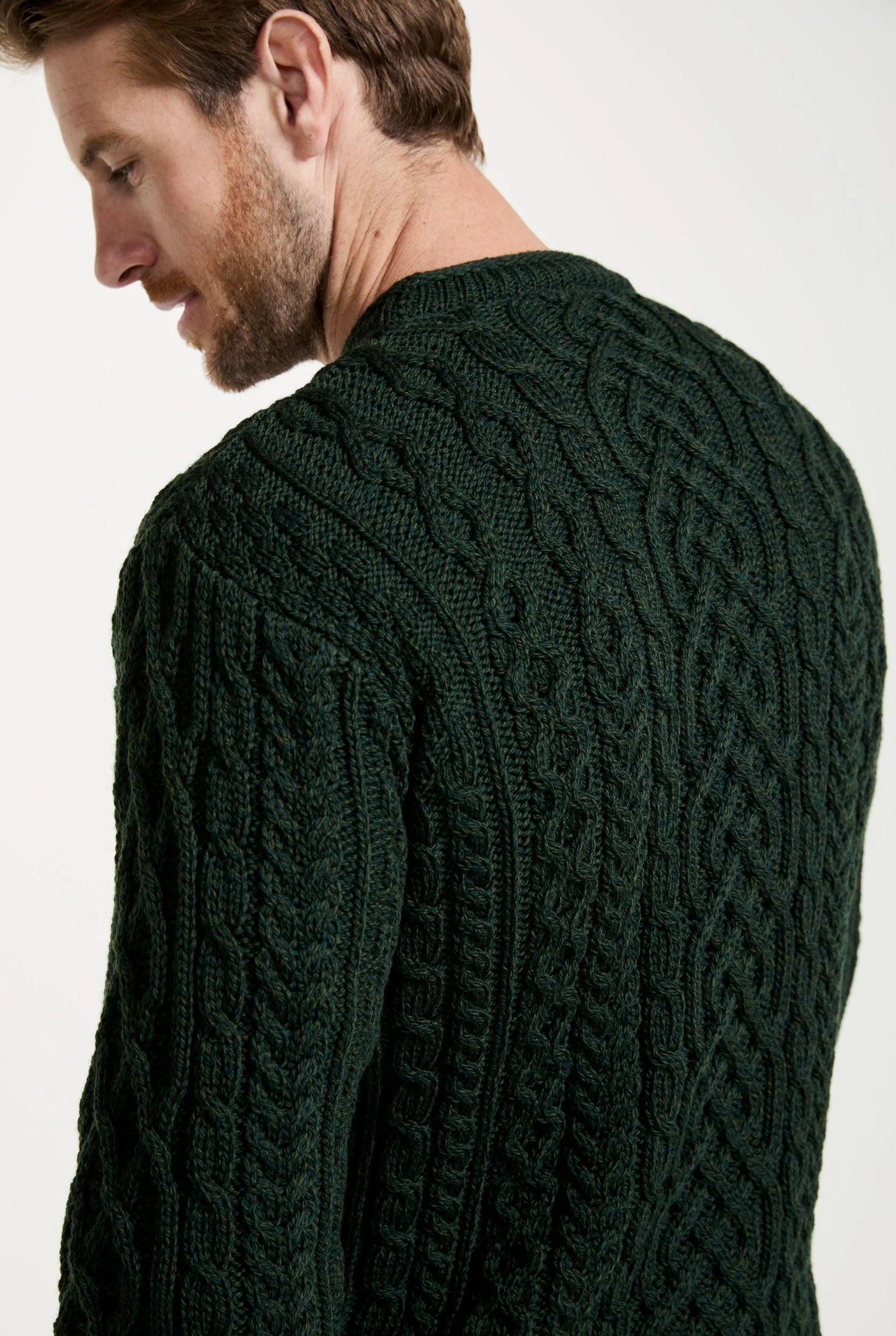 Inishturk Supersoft Aran Pullover - Green