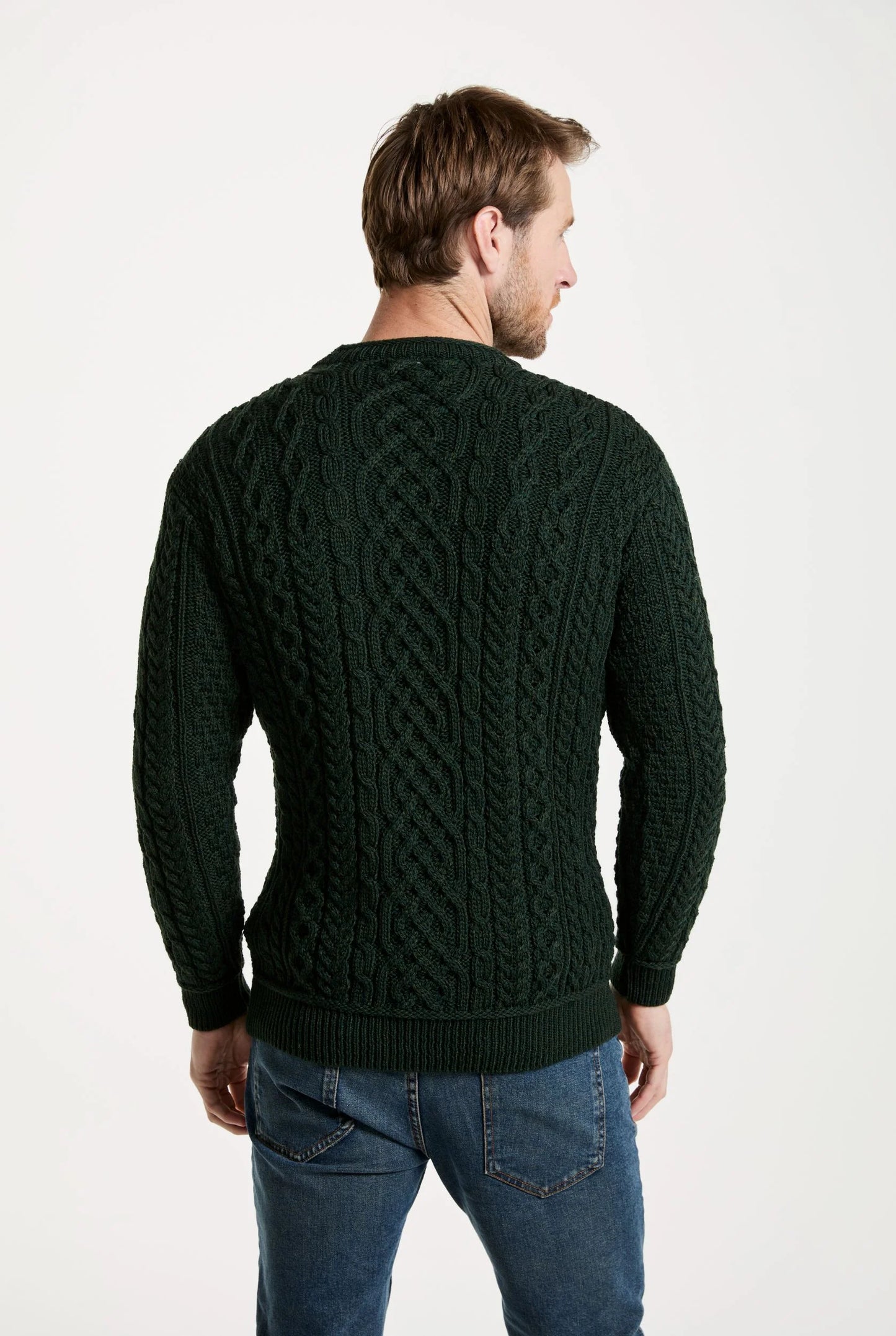 Inishturk Supersoft Aran Pullover - Green