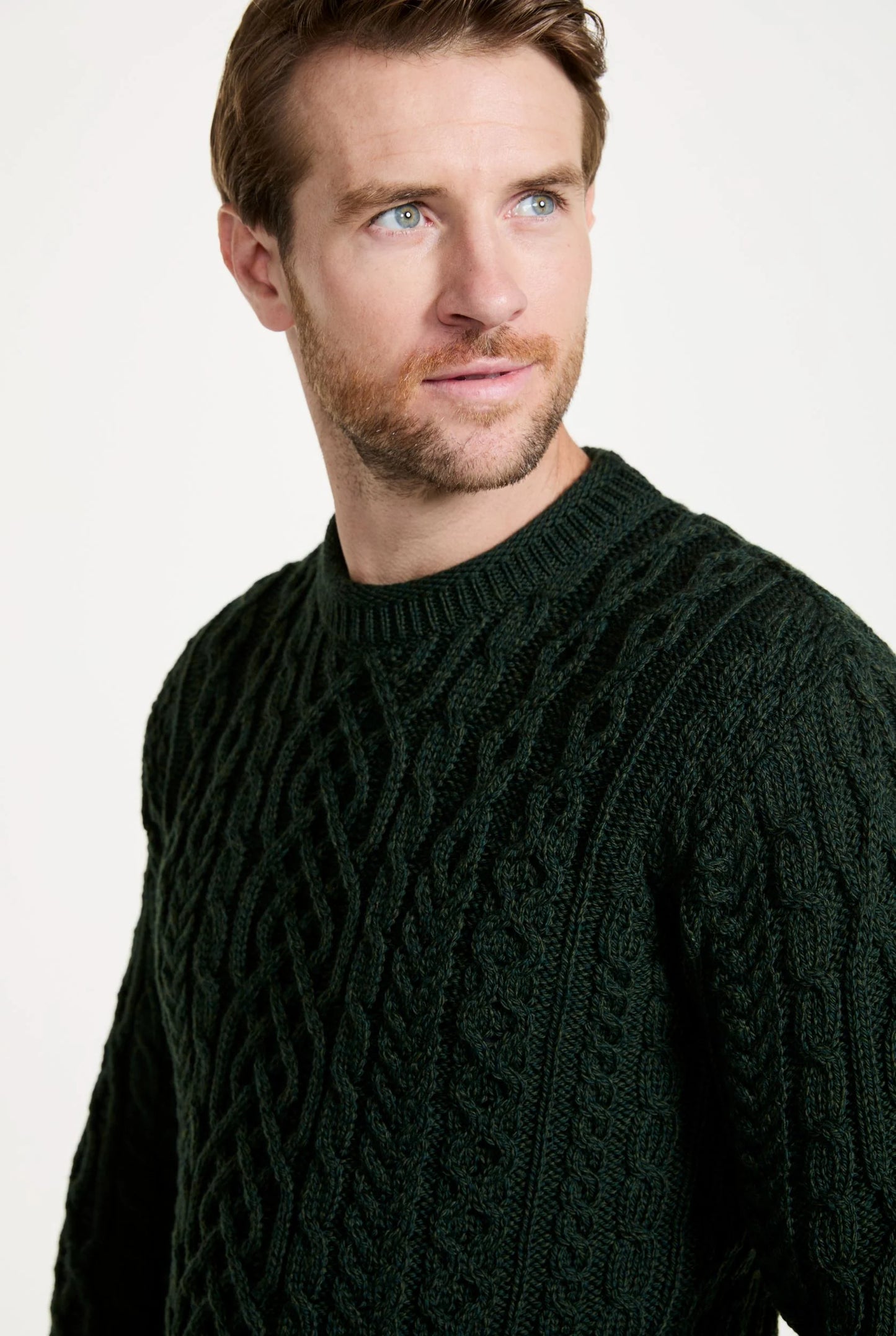 Inishturk Supersoft Aran Pullover - Green