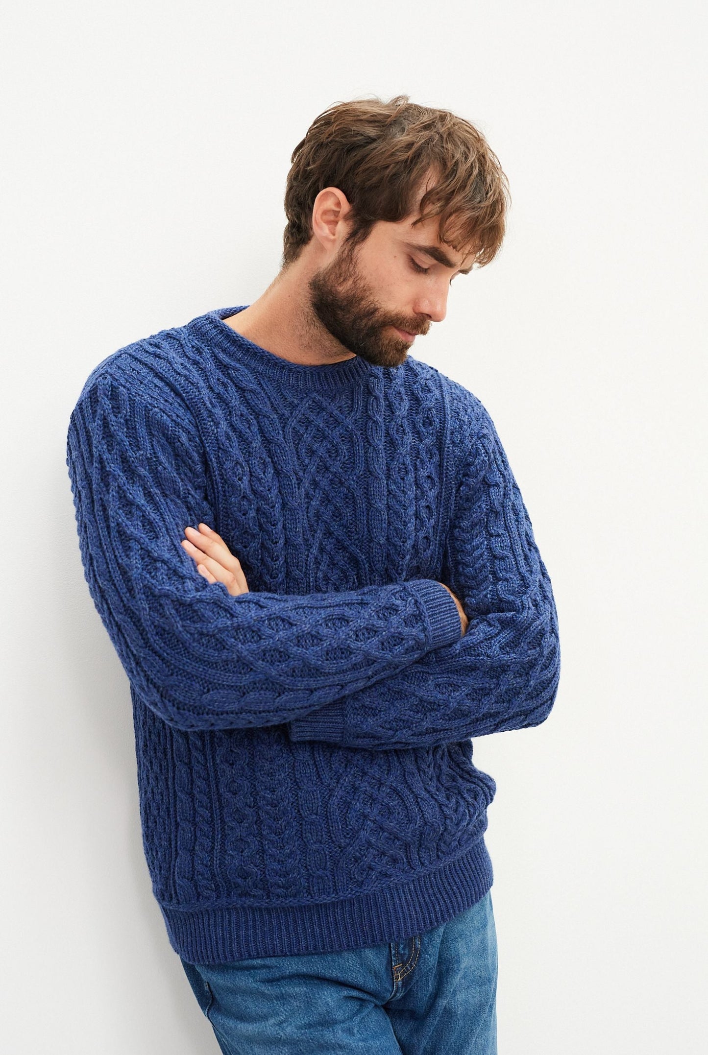 Inishturk Supersoft Aran Pullover - Ink Blue