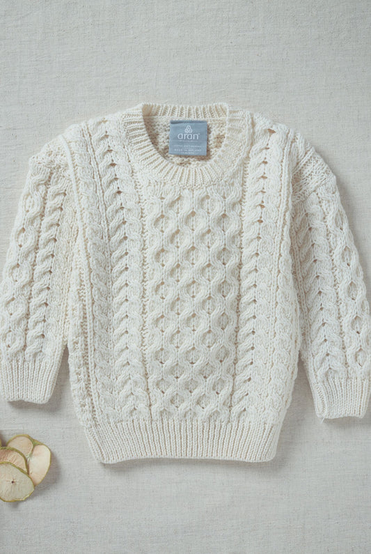 Lir Traditional Children's Aran Sweater - Natural