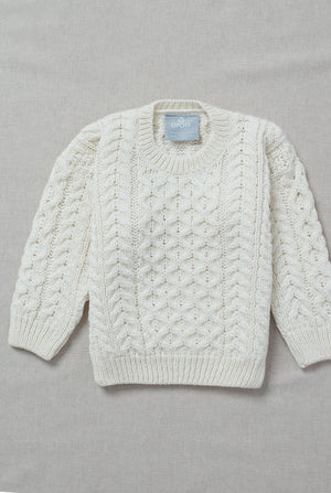 Lir Traditional Children's Aran Sweater - Natural