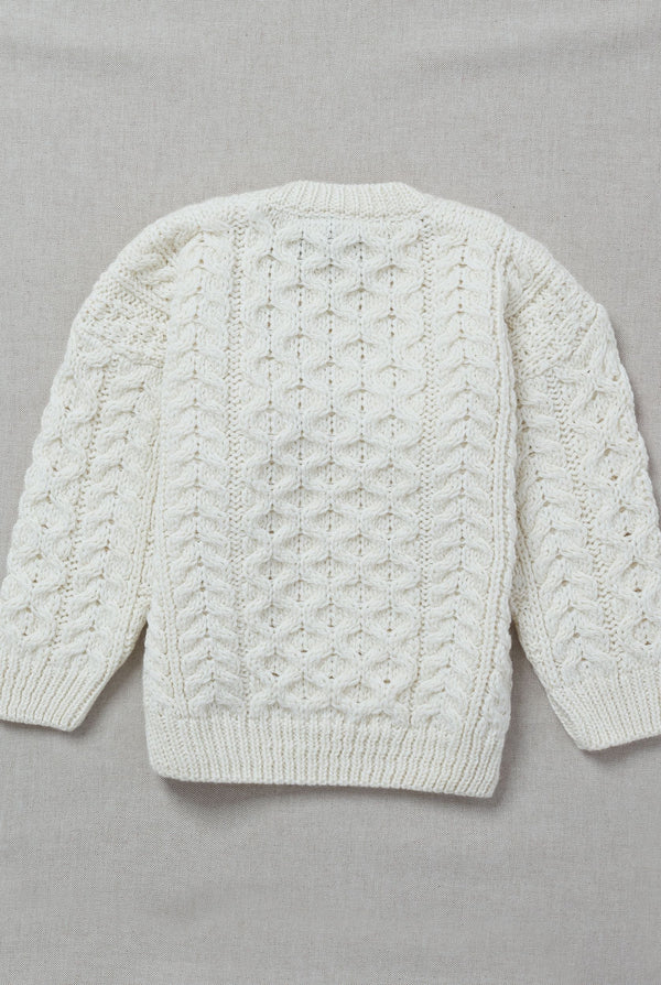 Lir Traditional Children's Aran Sweater - Natural