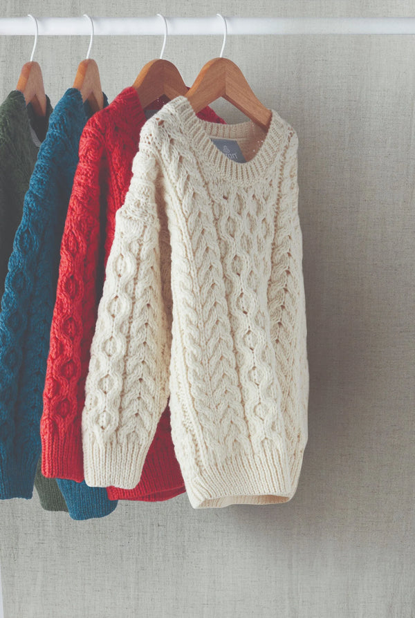 Lir Traditional Children's Aran Sweater - Natural