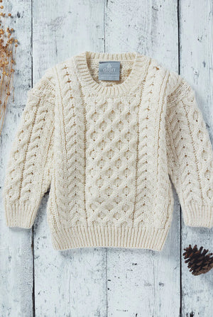 Lir Traditional Children's Aran Sweater - Natural