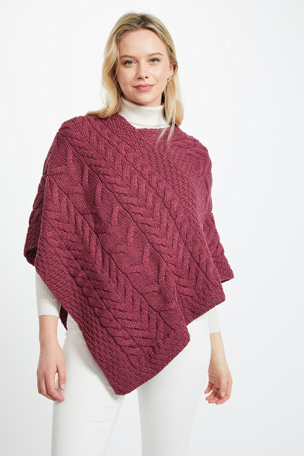 Aasleagh Falls Ladies Aran Poncho - Jam