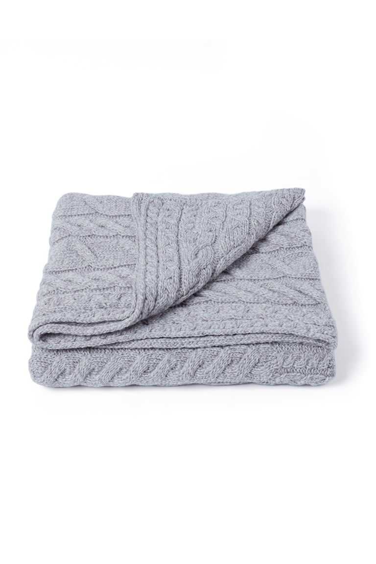 Silver Strand Supersoft Aran Cable Throw - Toast