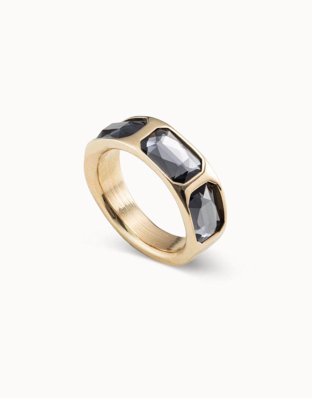 The Guardian Gold Ring - Black Stones 18