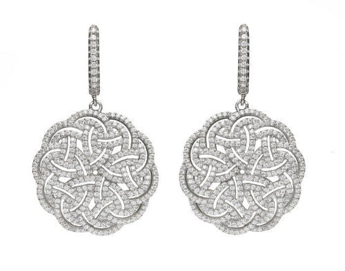 Celtic Knot Interlaced Earrings With Cubic Zirconia's