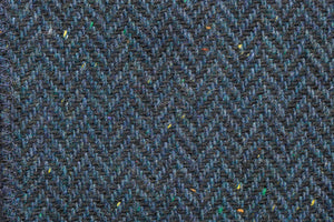 Tweed Poncho w/ Buttons - Navy Herringbone