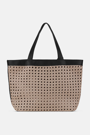 Large Braided Beach Bag - Sand Pile & Black