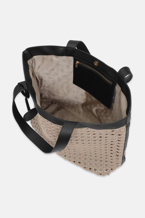 Large Braided Beach Bag - Sand Pile & Black