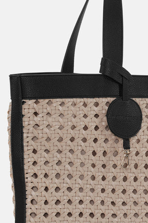 Large Braided Beach Bag - Sand Pile & Black
