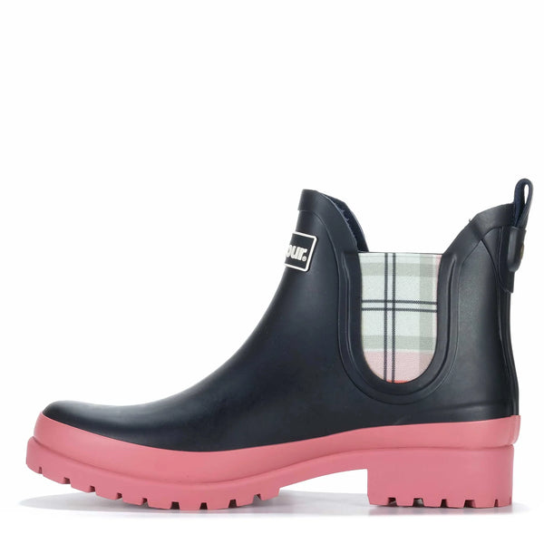 Barbour Mallow Chelsea Welly - Navy/Cherry Blossom