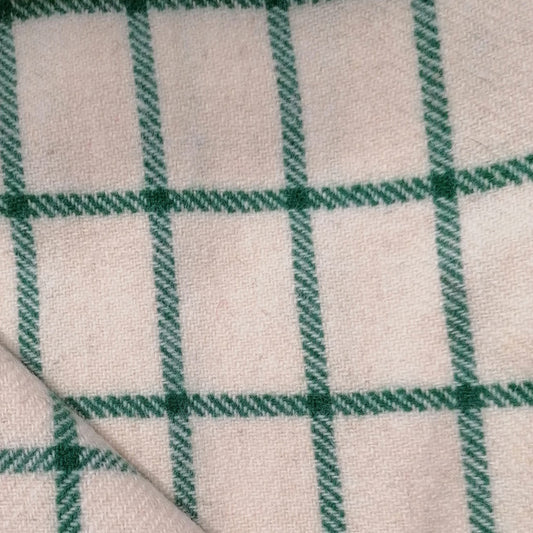Kerry Woollen Mills King Size Wool Bar Check Blanket - Green Check