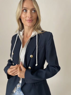 Double Breasted Blazer w/ Hoodie