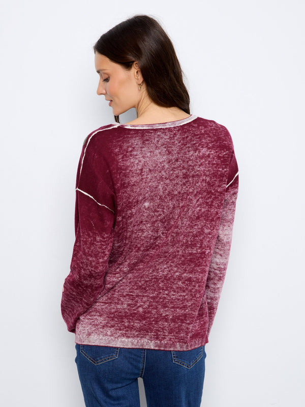 Reversible Floral V-Neck Sweater