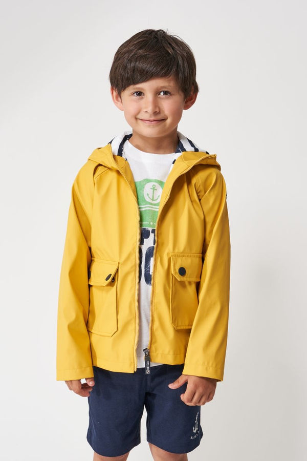 Kid's Sailor Raincoat w/ Striped Lining