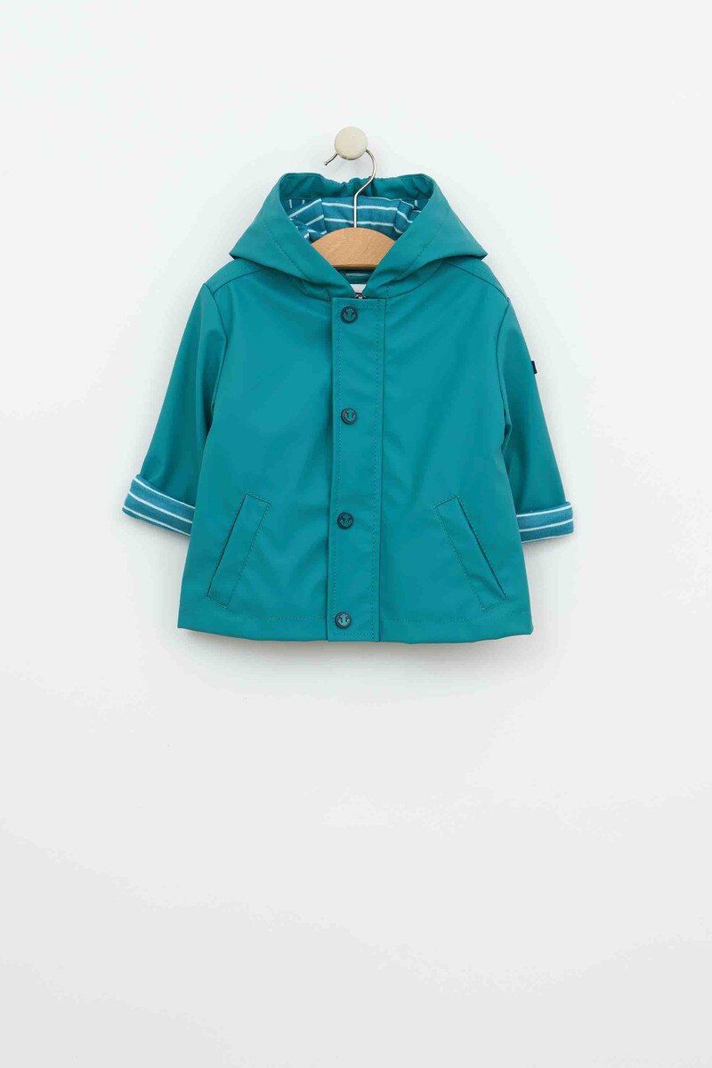 Baby Raincoat w/ Striped Lining