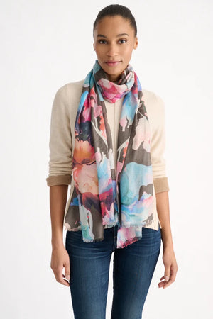 Highland Blooms Scarf - Chocolate Multi