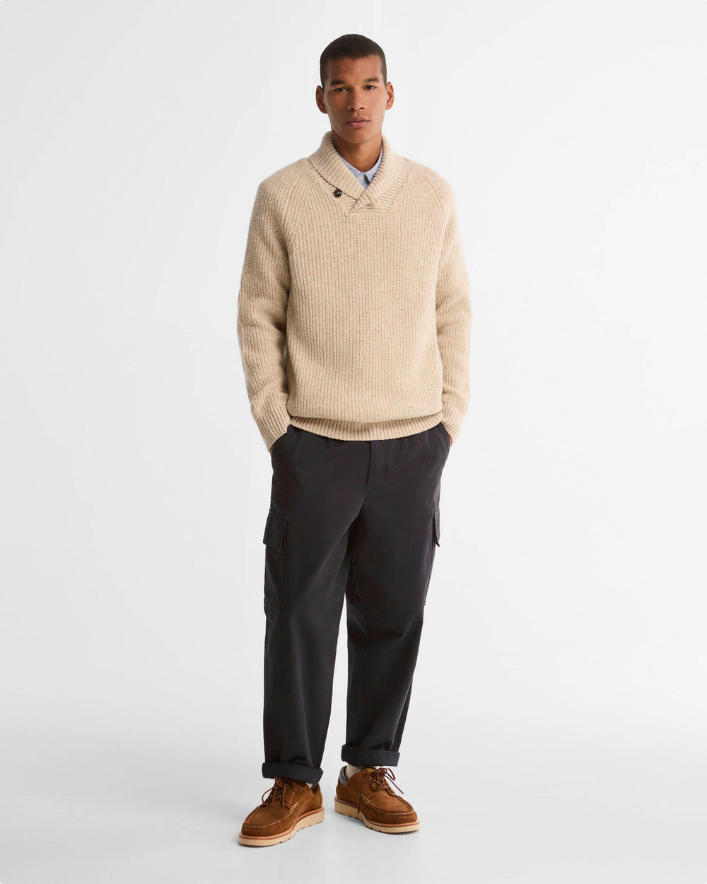Barbour Essentials Fleck Shawl Neck Sweater