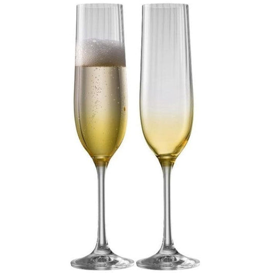 Erne Champagne Flute Set of 2 - Amber