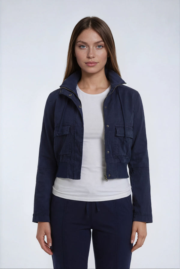 Chambers Stretch Linen Jacket - Night Navy